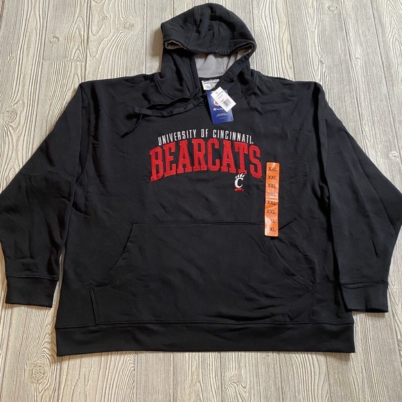 Champion UC Cincinnati Bearcats Logo Pullover Hoodie Men’s XXL Black Pocket NWT - Picture 1 of 13